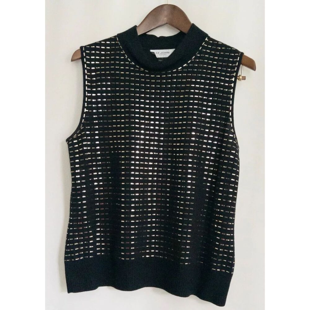 St. John Evening — Tank top | Wool blend Made in Mexico Knitted in USA · Sz L - Picture 2 of 9